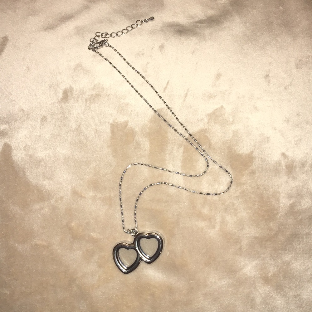 NWOT - Double Heart-shaped Glass Locket.